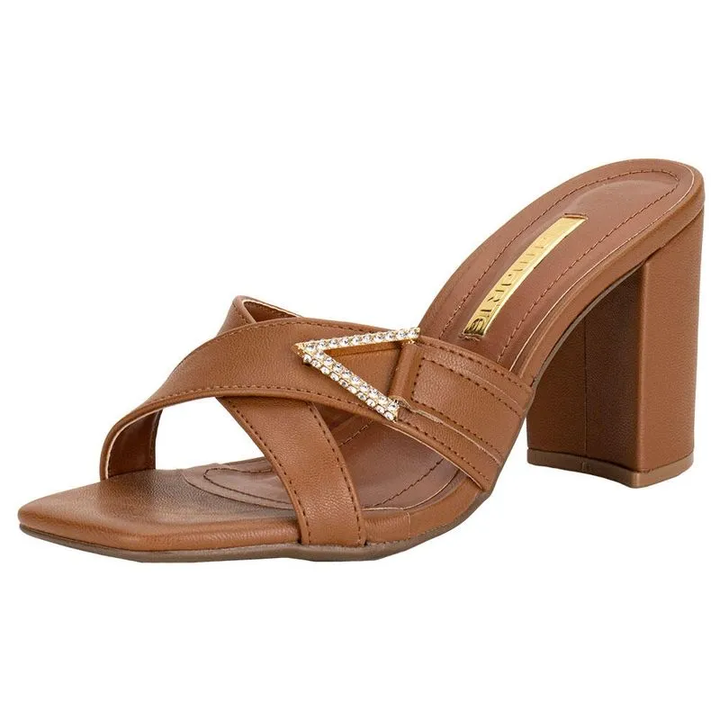 TAMANCO FEMININO SALTO GROSSO VIA MARTE 139041 36 / CHOCOLATE