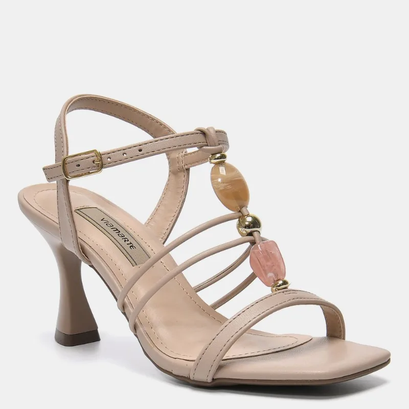 Sandália Salto Taça Creme 166-055-01 33