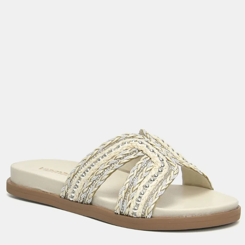 Rasteira Slide Trançada Off white 107-052-07 39