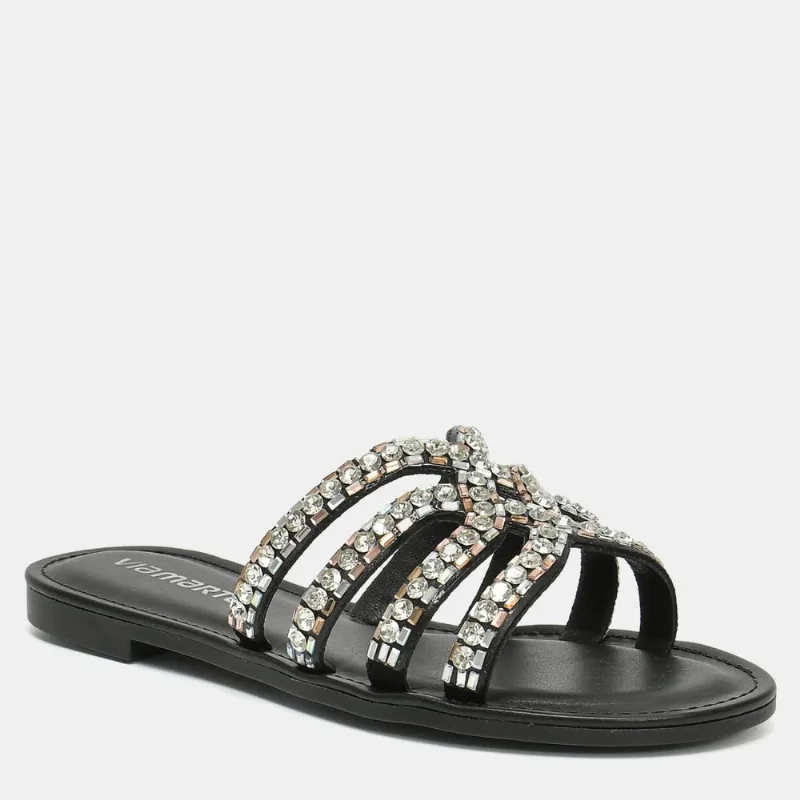Rasteira Slide com Brilho Preto 308-006-01 34