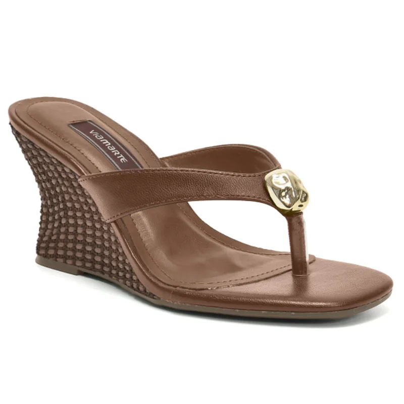 Tamanco Anabela Feminino Via Marte Marrom 397-007-01 38