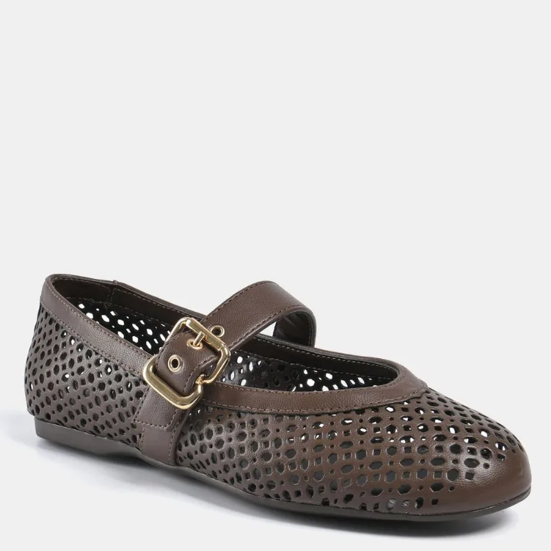 Sapatilha Mary Jane Trama Marrom 410-008-01 34