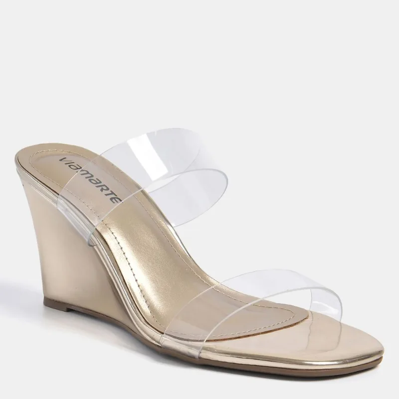 Tamanco Dourado e transparente 372-003-03 35