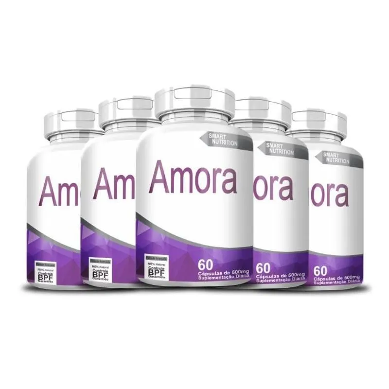 Kit 5x Amora 500mg 60 Cápsulas 4elementos