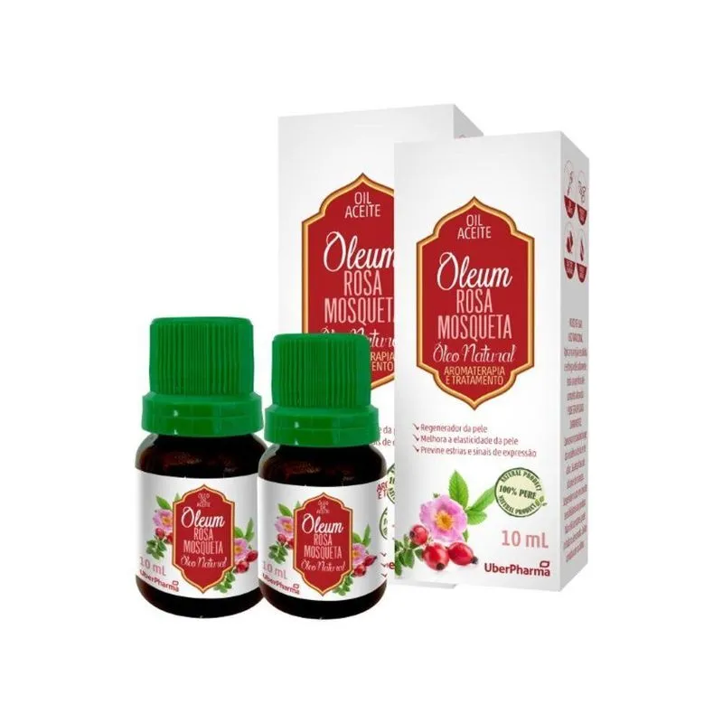 Kit 2x Óleo De Rosa Mosqueta Natural 10ml Uberpharma
