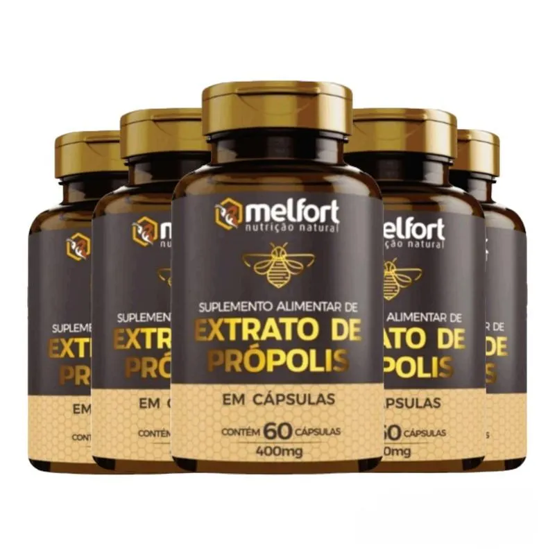 Kit 12x Extrato De Própolis 400 Mg - 60 Cápsulas