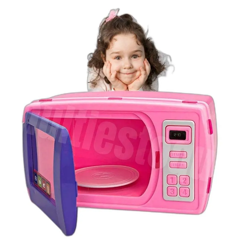 Mini Micro-ondas Infantil Com Prato Giratório