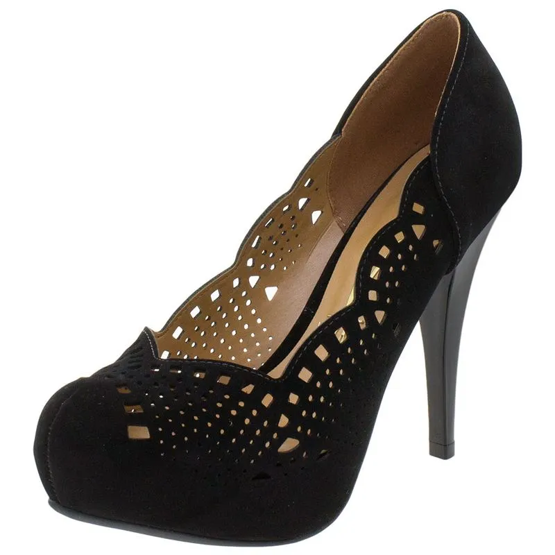 Sapato Feminino Salto Alto Vizzano - 1143353 PRETO/CAMURÇA 34