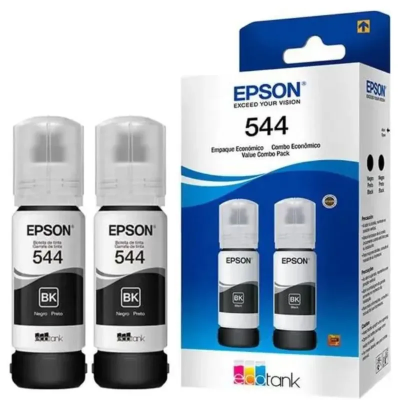 Kit 2x Tinta Preta Epson T544120-2p | L3150 L3110 L3210 L3250 L5190 | Original