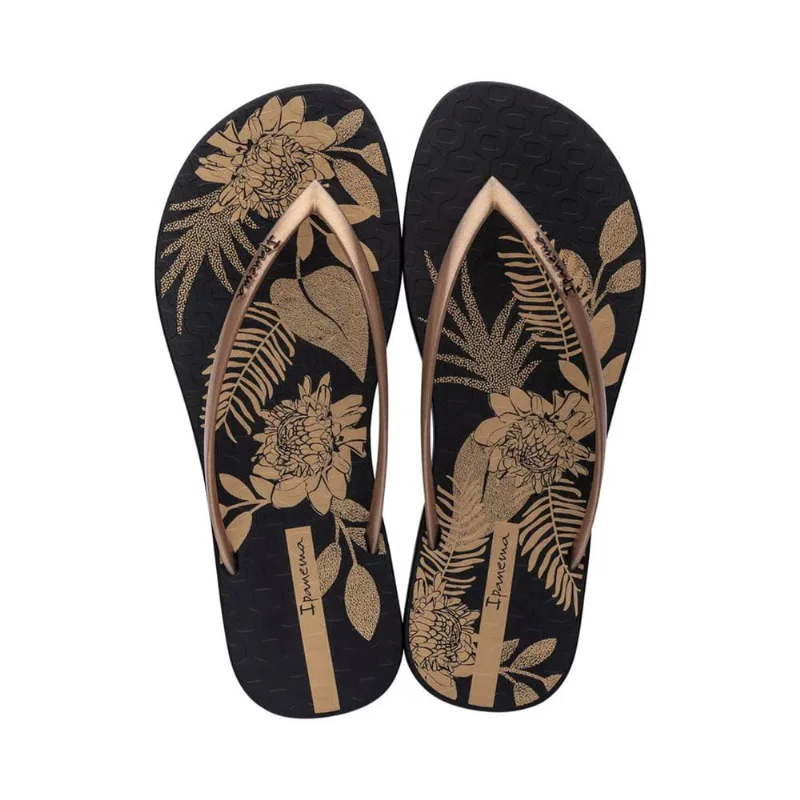 Sandália Ipanema Easy Print Preto e Dourado 33/34