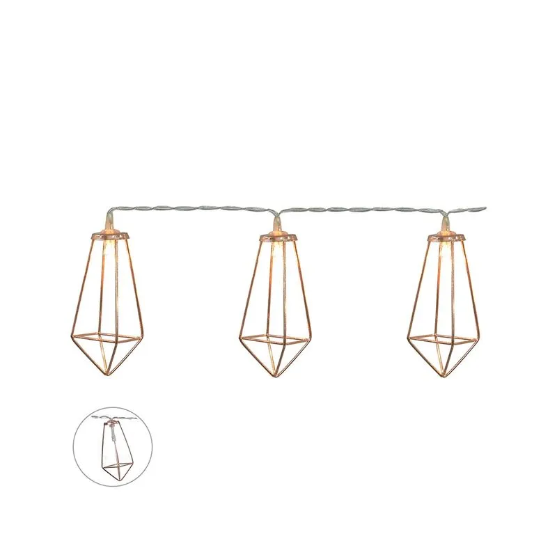 Cordão Luminoso Led 10 Diamante Branco Âmbar com Pilha 1,65m