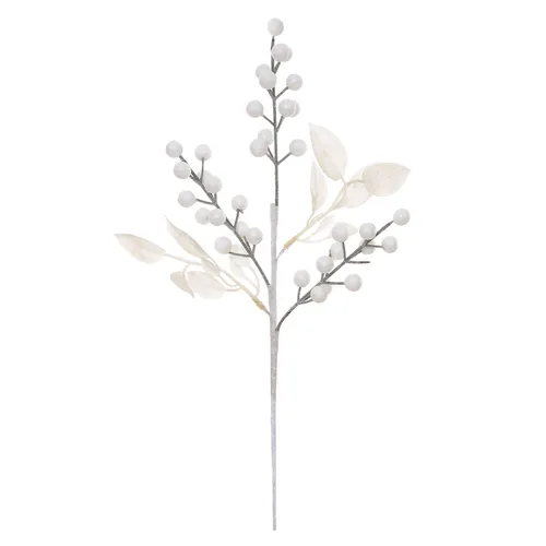 C.Bolinhas Natal (Branco) 42cm (Florarte)