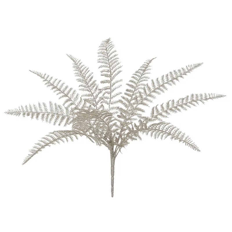 F.Samambaia Natal C/Glitter X10 (Champanhe) 49cm (Florarte)