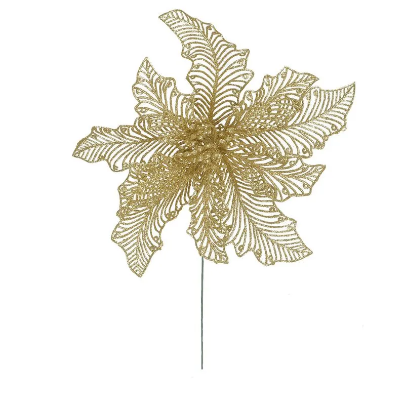 Pick Bico Papagaio Natal com Glitter Dourado 20cm D&A