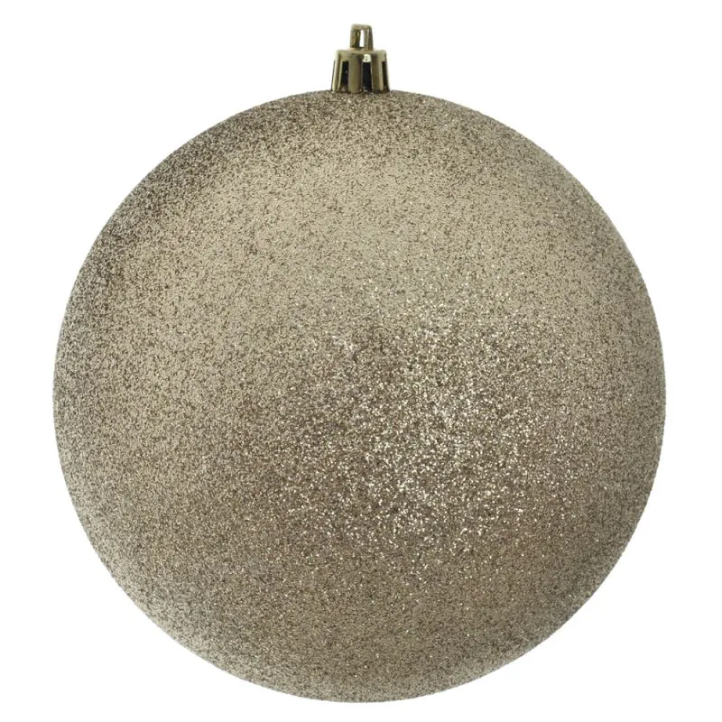 Bola Natal C/ Glitter (Champagne) 12cm (Florarte)