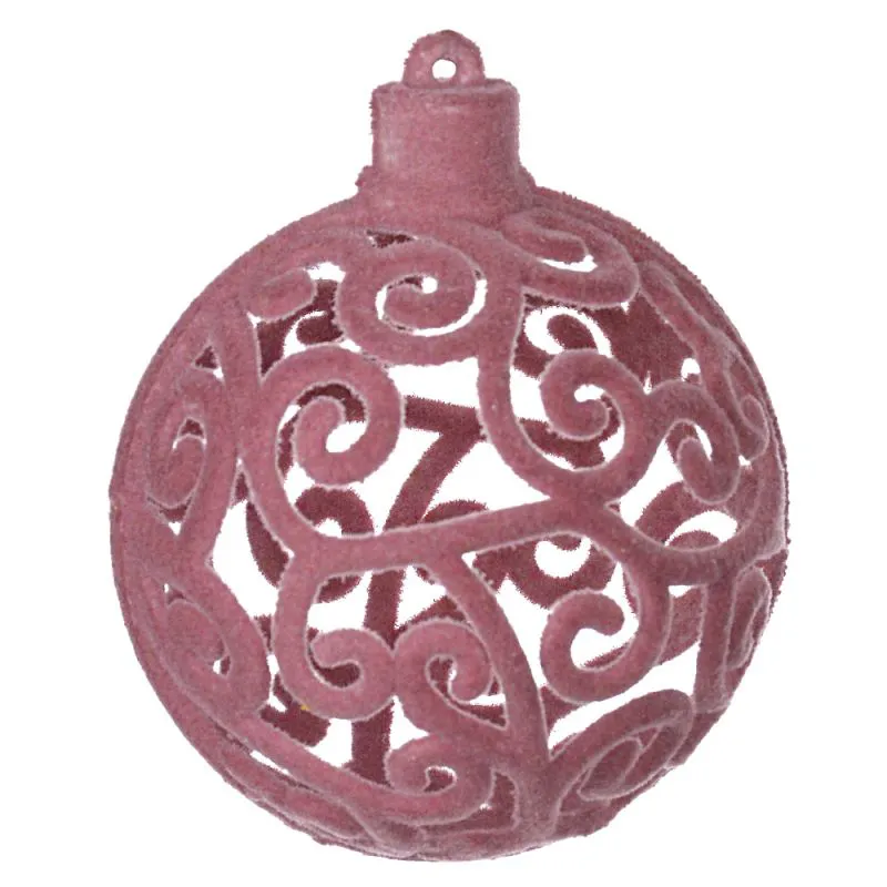 Bola Decorada Aveludada (Rose) 8cm Florarte