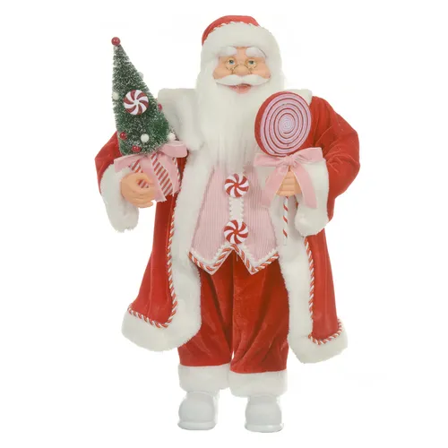 Papai Noel Em Pe Natal (Vermelho Rosa) 30cm (Florarte)