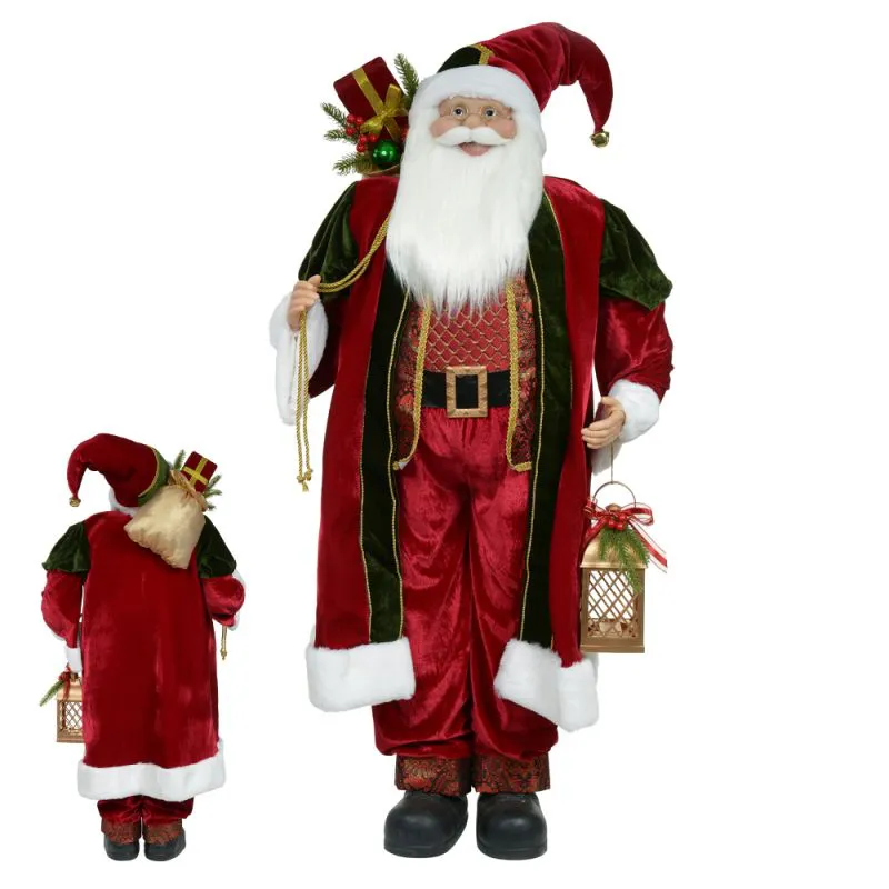 Papai Noel Natal Em Pe (Vermelho Verde) 1,2m (Florarte)