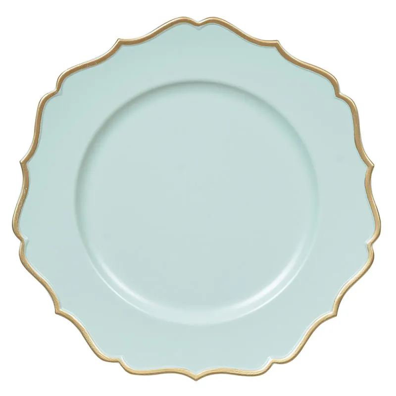 Sousplat De Plastico (Verde Menta Dourado) 33x33x1,5cm 33d (Florarte)