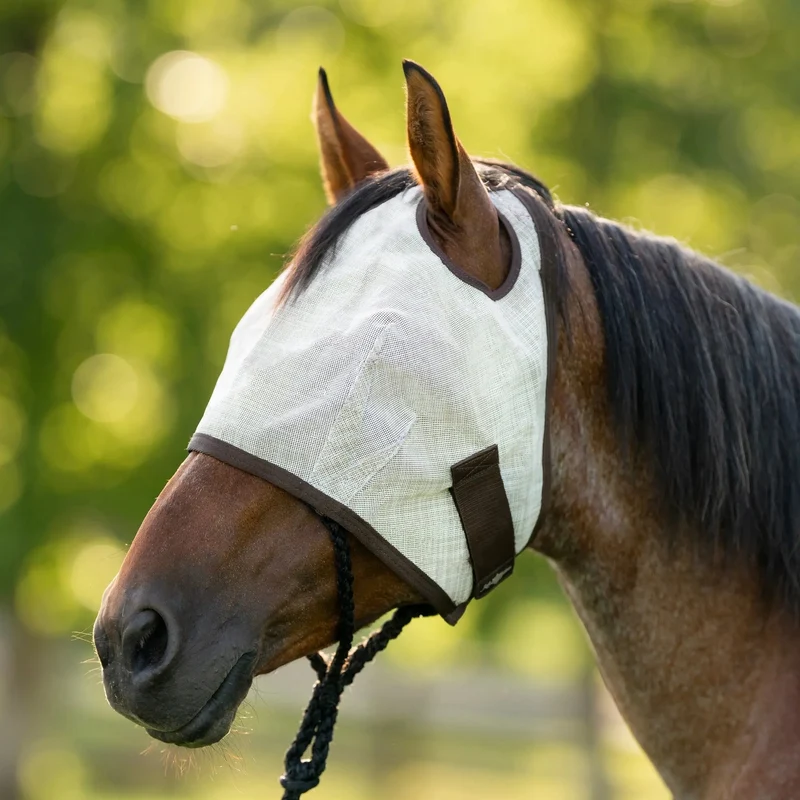 Kensington Fly Mask with 73% UV Protection - Open Top Design Desert Sand / Draft