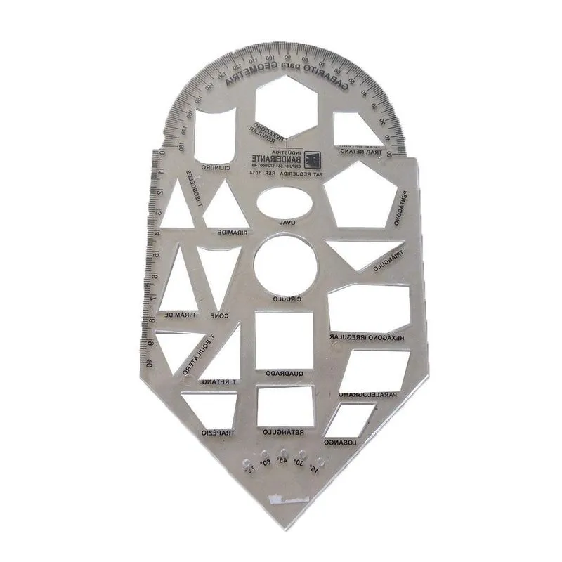 Régua Gabarito Para Geometria 10 Cm 180 Graus Bandeirante