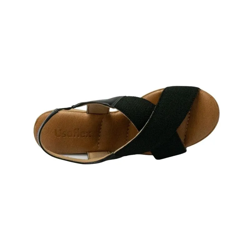 Sandália Usaflex AG3918 com elásticos Preto
