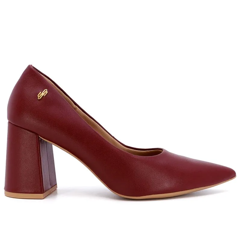Scarpin Vermelho Couro Liso 37