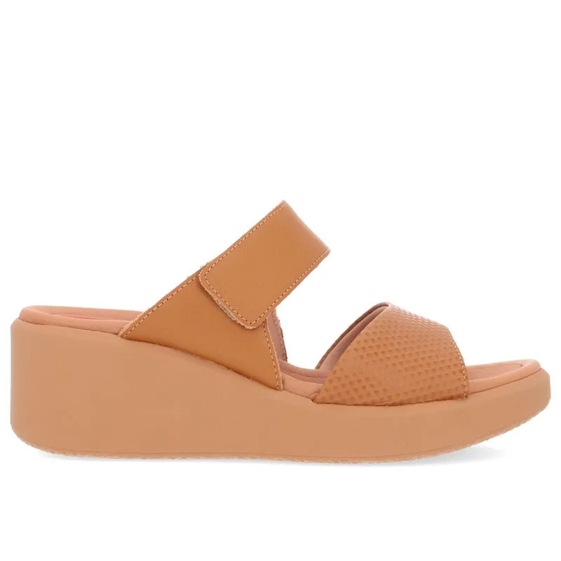Tamanco Salto Plataforma Couro Marrom Fecho-Flex 33
