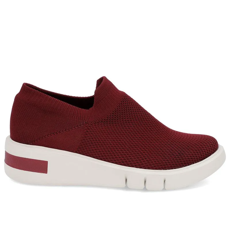 Tênis Vermelho Tricot Detalhe Sola 37