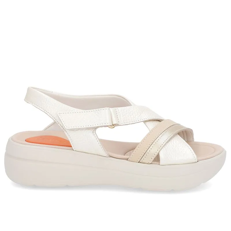 Sandália Papete Off-White Couro Fecho-Flex 40