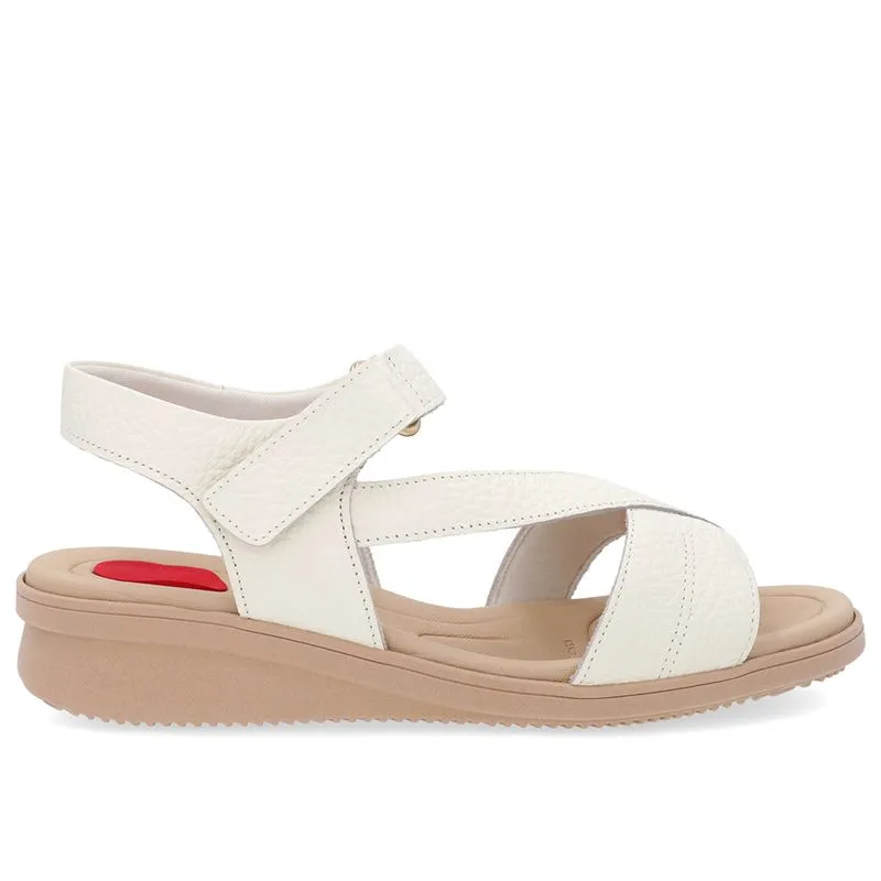 Sandália Plataforma Couro Off-White Costura Enfeite 37