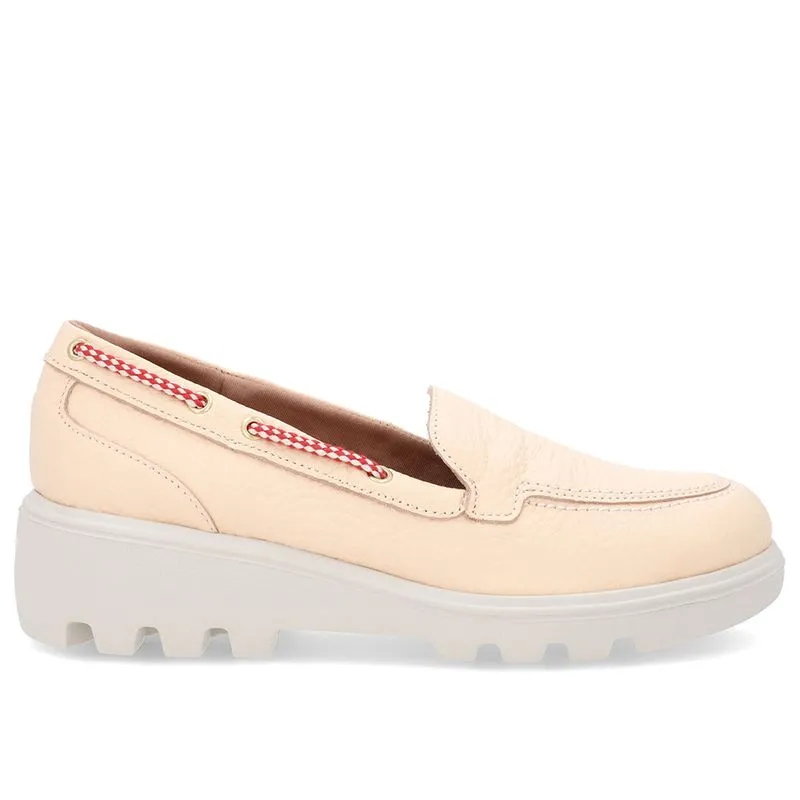 Loafer Laranja Salto Plataforma Couro Detalhe Corda 39