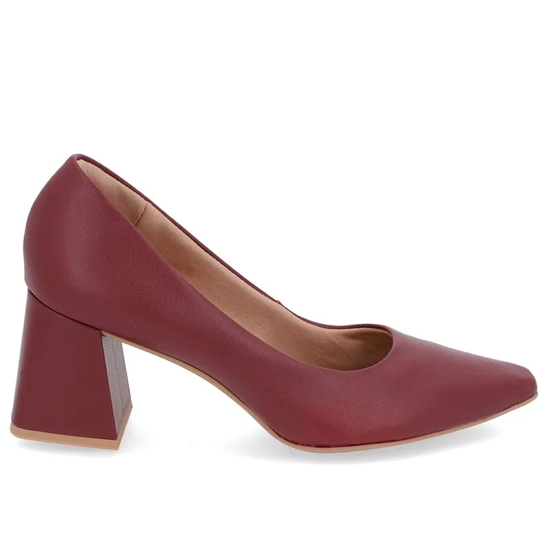 Scarpin Básico Couro Vermelho Bico Fino 40