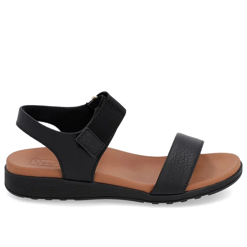 Sandália Casual Couro Preta 37