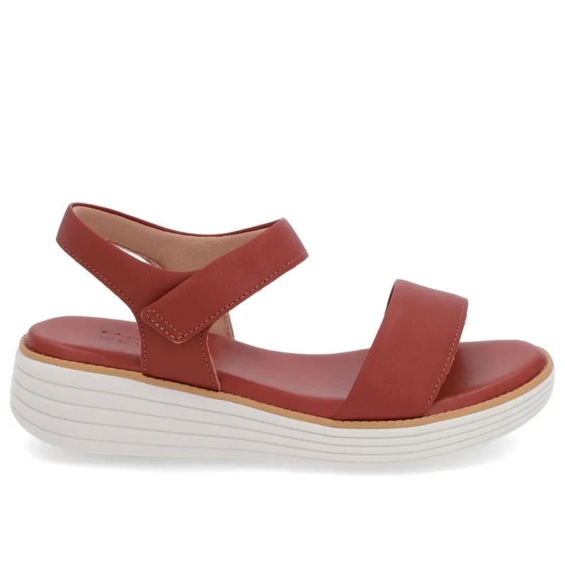 Sandália Casual Couro Marrom Sola Branca 35