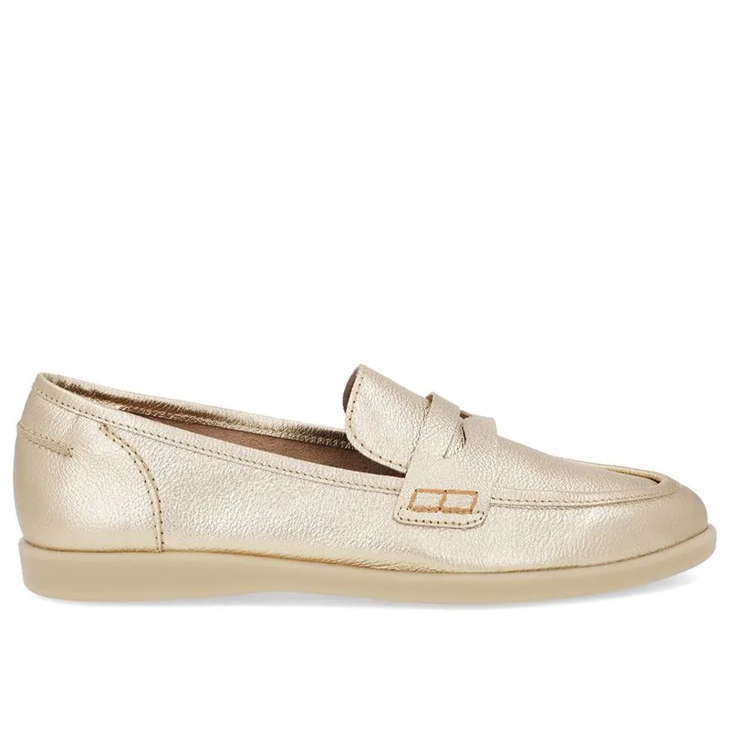 Loafer Casual Dourado Couro Tira 40