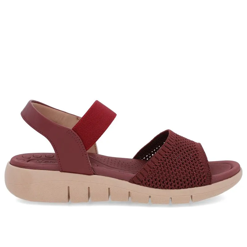 Sandália Tricot Vermelha Tira Elástico 40