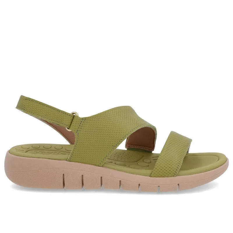 Sandália Couro Verde Tira Fecho-Flex 35