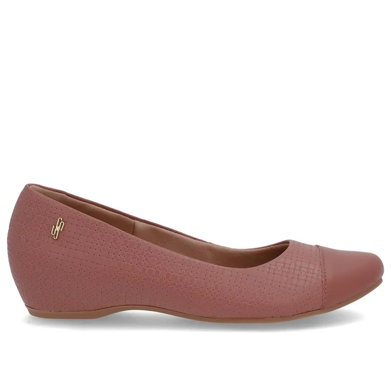 Sapatilha Rosa Couro Salto Embutido 38