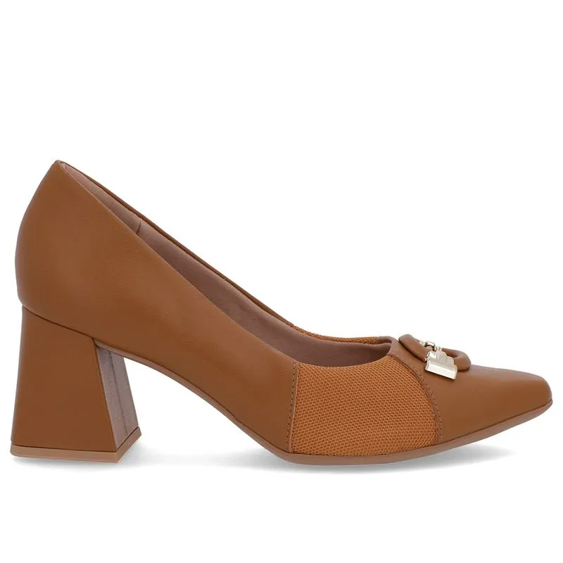 Scarpin Marrom Couro Liso 36