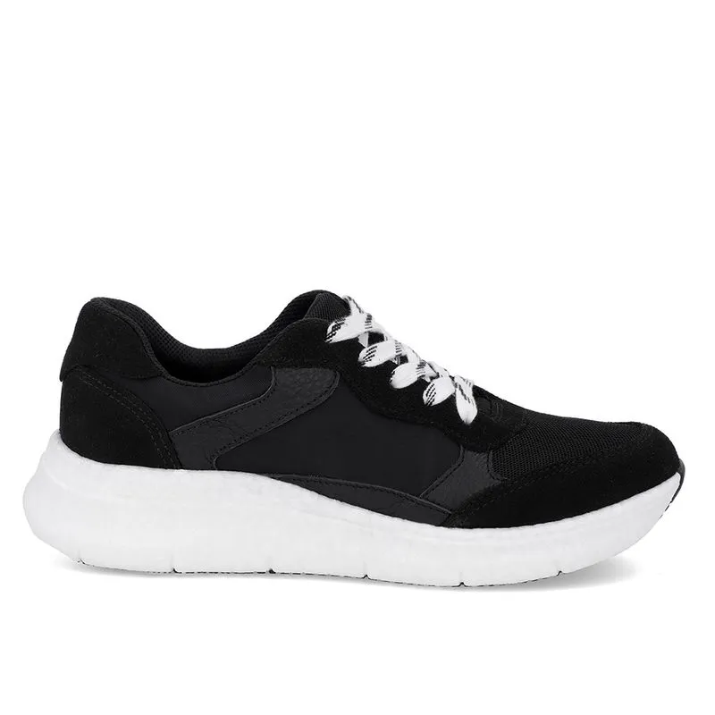 Tênis Preto Couro Cadarço 34
