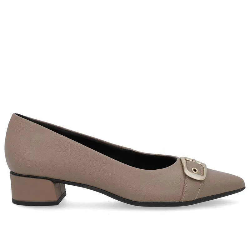 Scarpin Marrom Fendi Couro Bico Fino Fivela 40