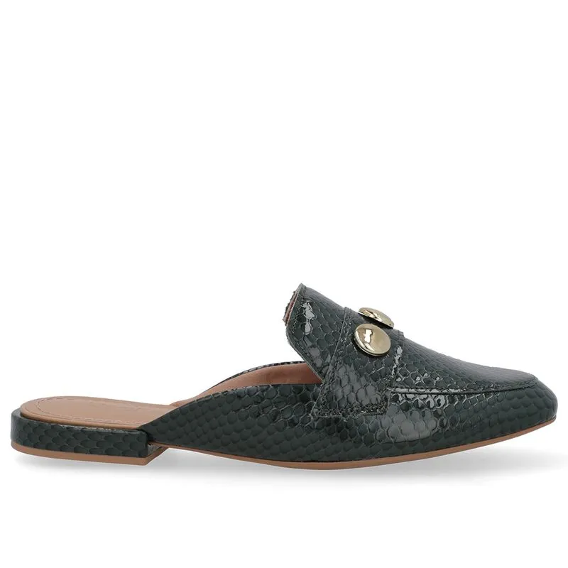 Mule Verde Salto Bloco Verniz 39
