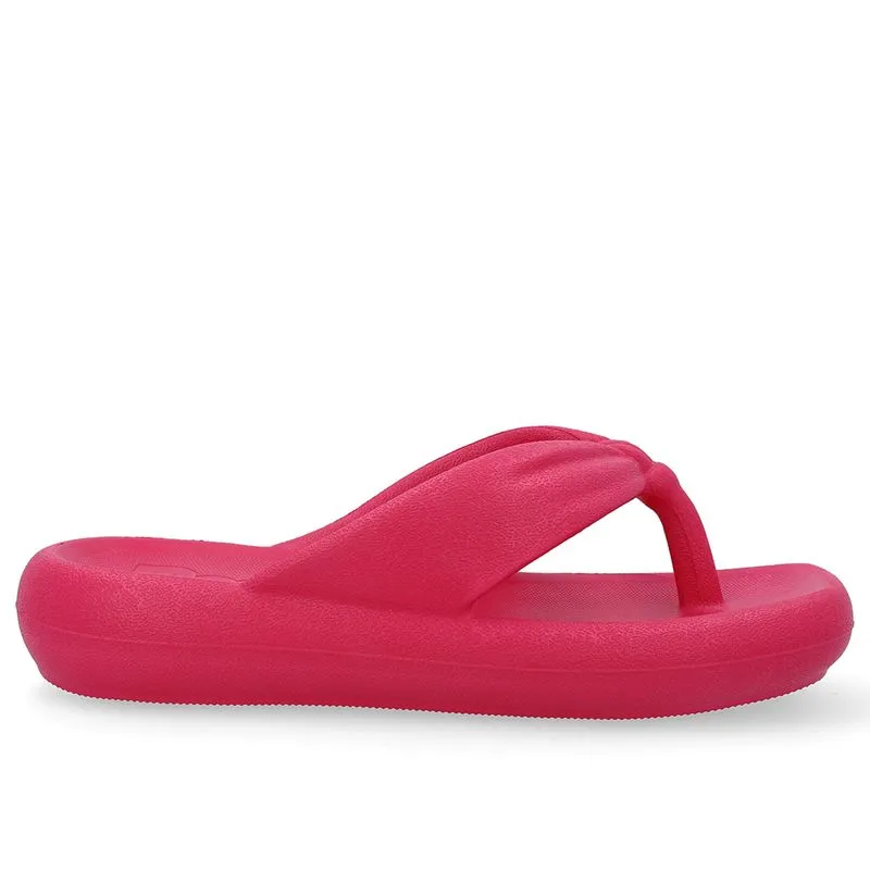 Chinelo Rosa Poofy Bico Quadrado Eva 35