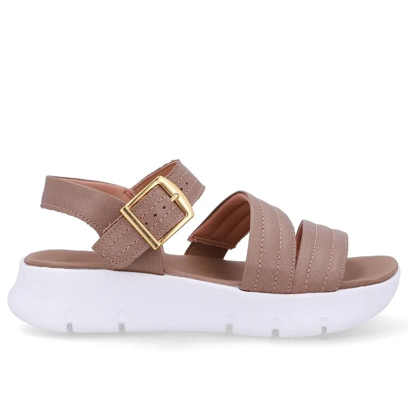 Sandália Tiras Couro Marrom Fendi Linha Enfeite 39