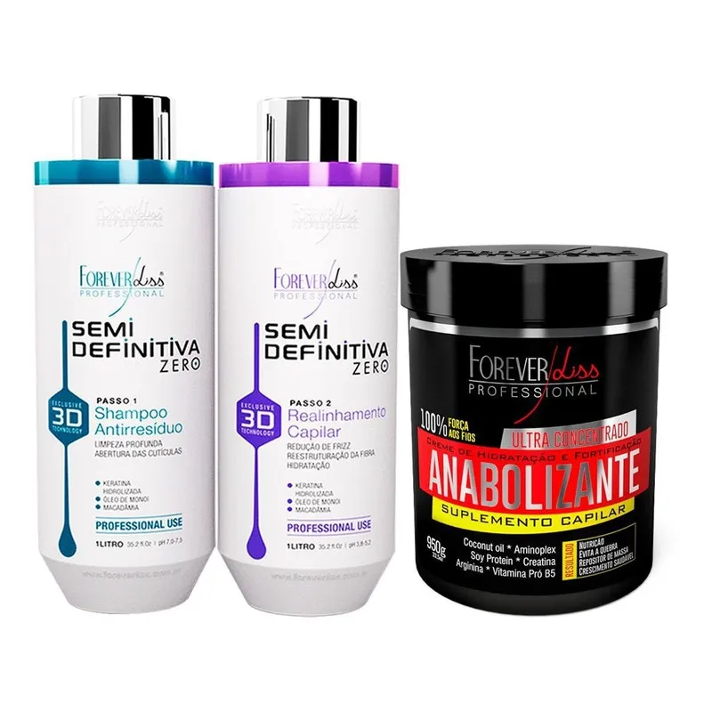 Progressiva 3d Sem Formol 2x1000ml + Anabolizante 950g