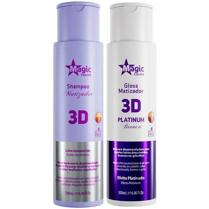 Kit Magic Color Shampoo Matizador + Platinum Branco 500Ml