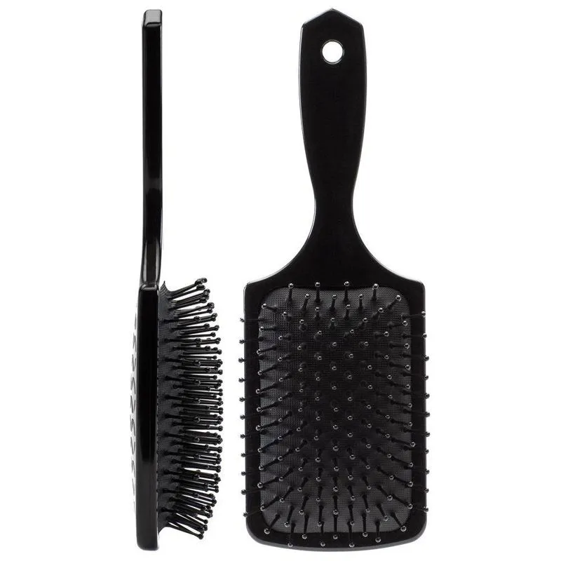 Kit 02 Escova Raquete Almofadada Preta Profissional Beleza