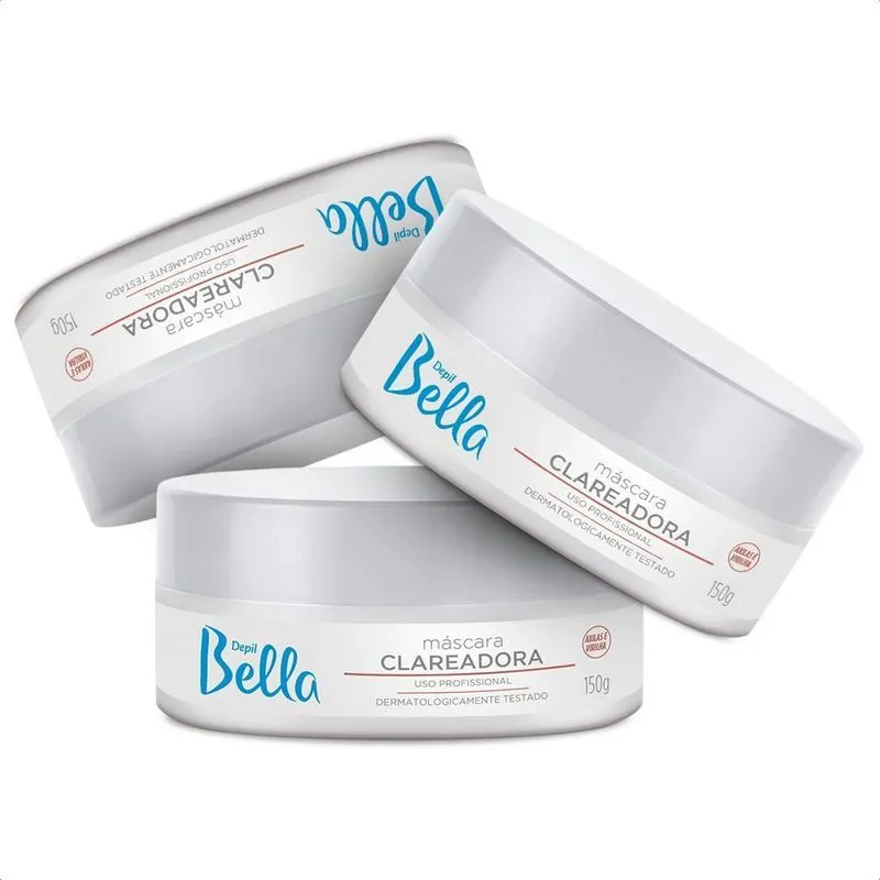 Kit 03 Máscara Clareadora Axilas E Virilhas Depil Bella 150g