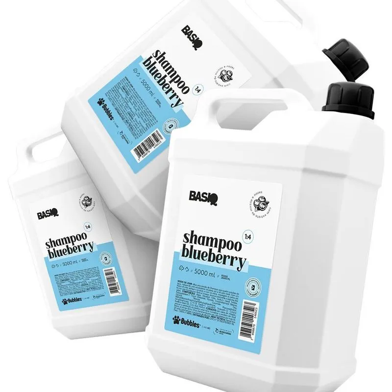 Kit 03 Shampoo Pet Blueberry Basiq Bubbles 5000ml